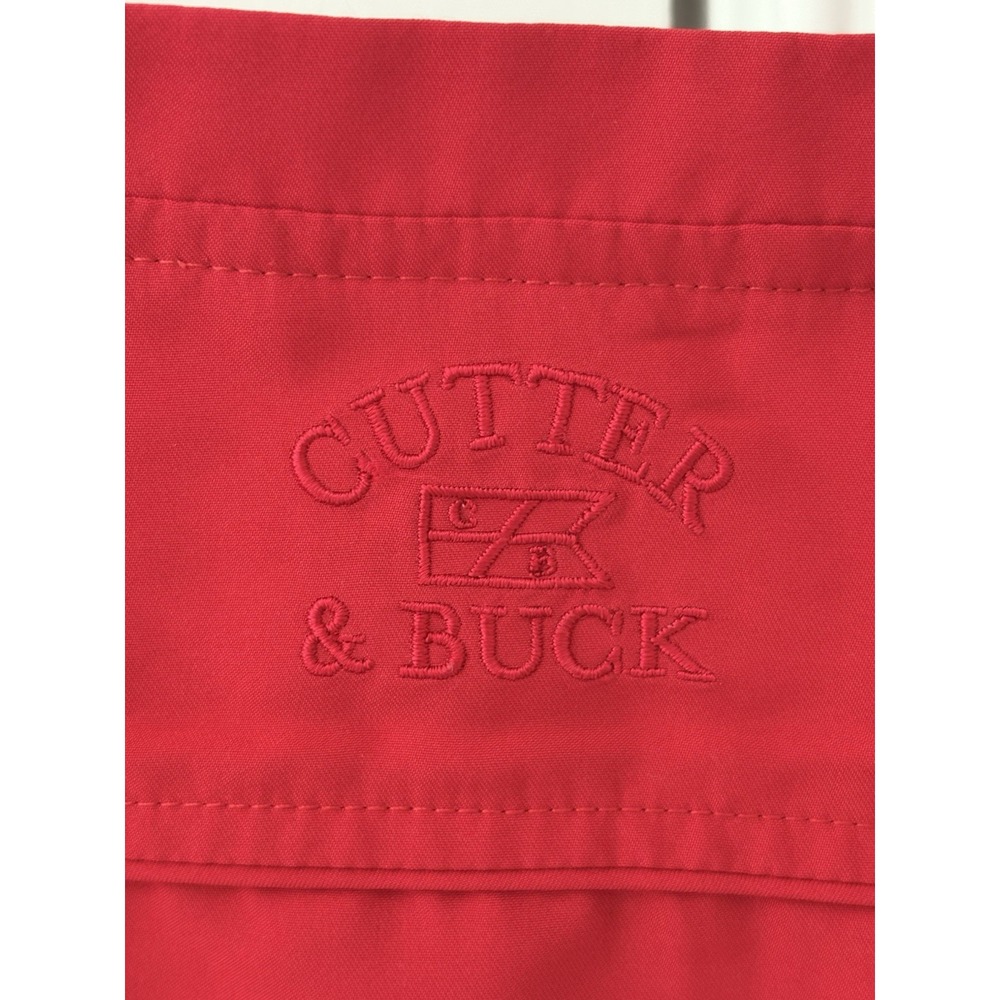 Cutter & Buck Windbreaker Jacket Bethpage Mens M Red Pullover V Neck Golf Jacket - Picture 9 of 11